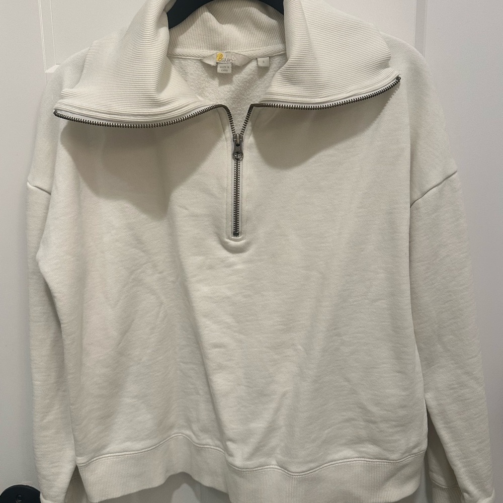 Boden White Zip-Up Fleece